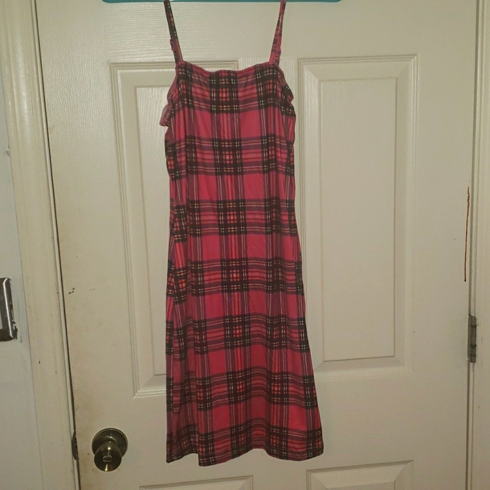 Shein Pink Plaid Bodycon Mini Dress